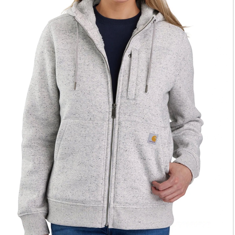 WOMEN'S RELAXED FIT MIDWEIGHT SHERPA-LINED FULL-ZIP SWEATSHIRT